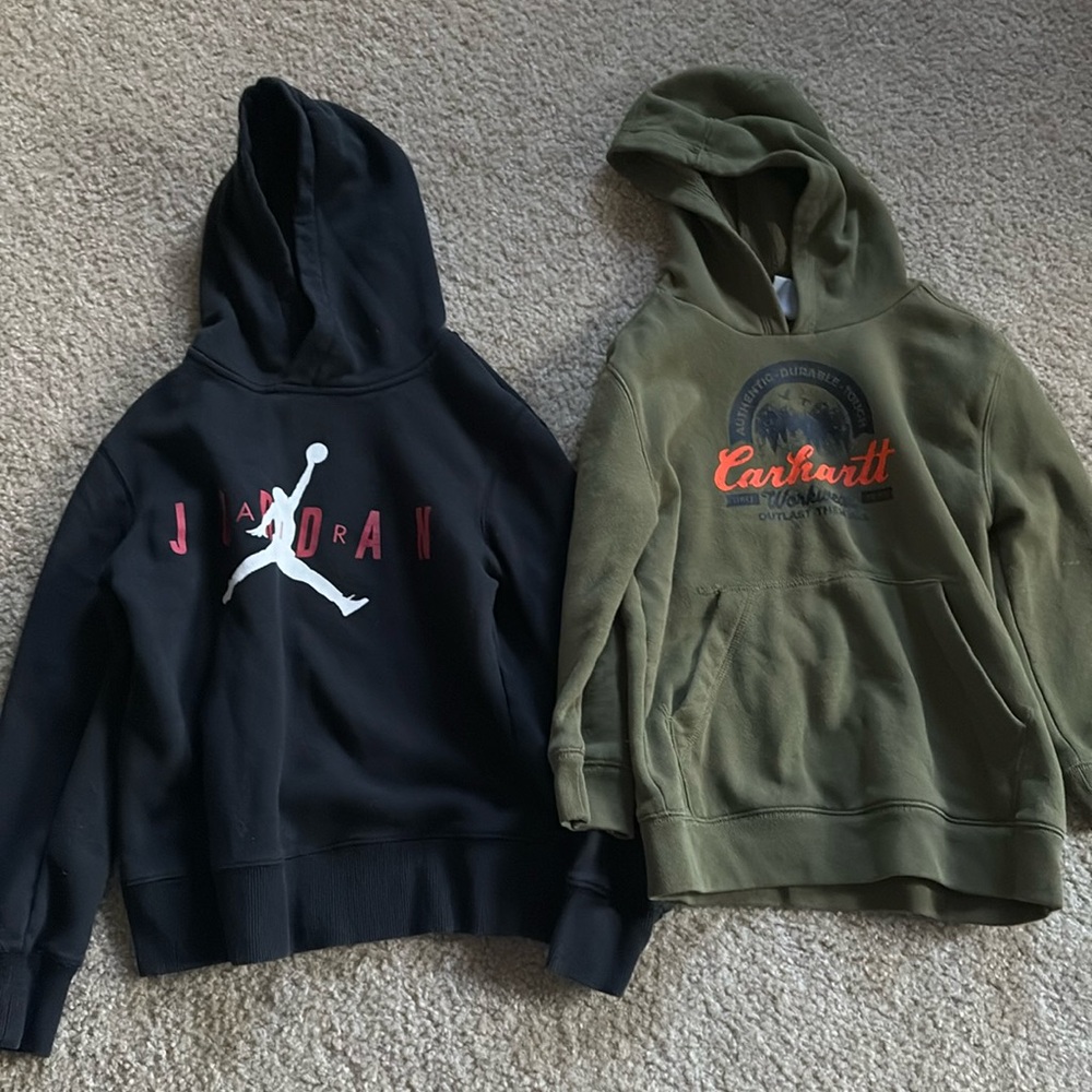 Boys hoodies Jordan and Carhartt size small 7